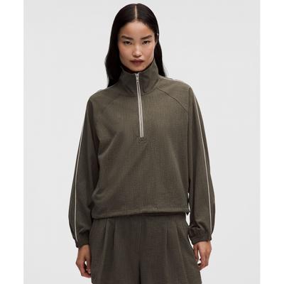 Lullulemon Seersucker Wovenair Funnel Neck Half-Zip Ovbr Ovbr
