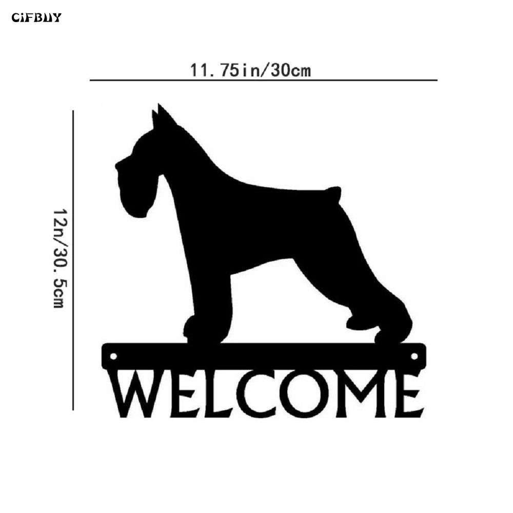 

Welcome Sign Metal Plaque with Schnauzer Design 30cm