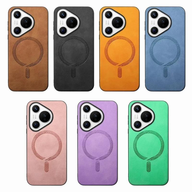 For Pura 70 Ultra 70pro Plus Luxury Business Leather for Magsafe Magnetic Wireless Charging Cover Huawei Pura 70 Pro+ Protection Bumper