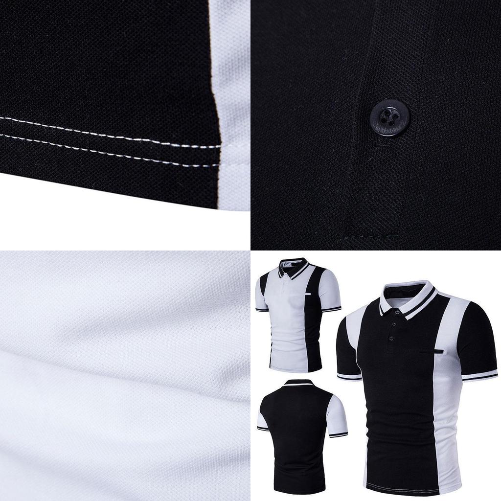 Premium Quality Summer Men's Stylish Casual T-shirts Slim Fit Short Sleeve Polo Shirt Tops Perfect For Everyday Wear
