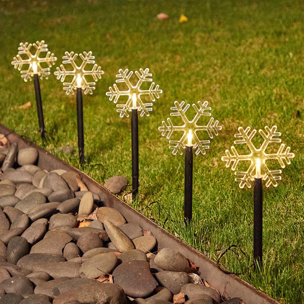 Solar Christmas Star Lights Outdoor Energy Saving Waterproof Solar Powered Stake Lights Decorations for Home Pathway