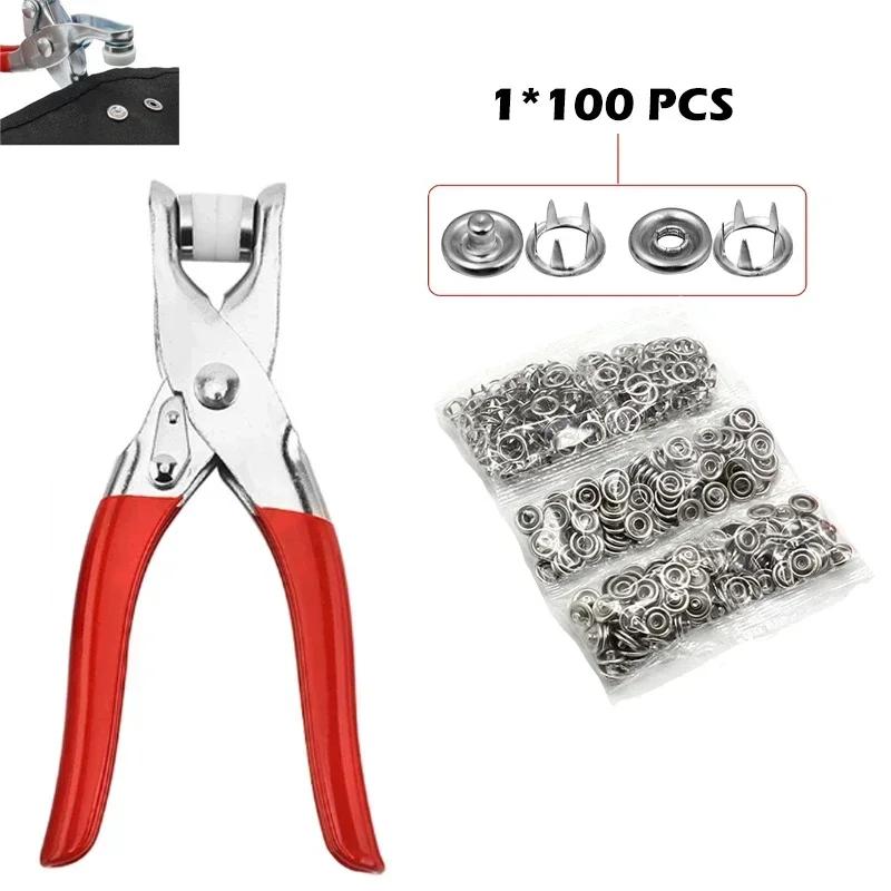 Five-prong Button Installation Pliers Metal Snap Button Tools Kit For Garment Sewing Clothes Bags Buttons Seam Buckle DIY Tools