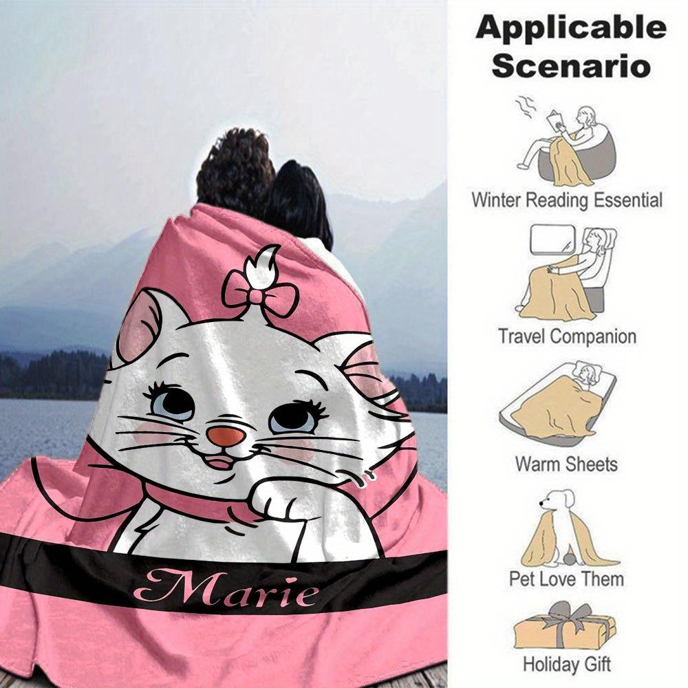 1pc Cute Cartoon Cat Marie Blanket - Soft and Cozy Home Decorative Throw for Room Decoration