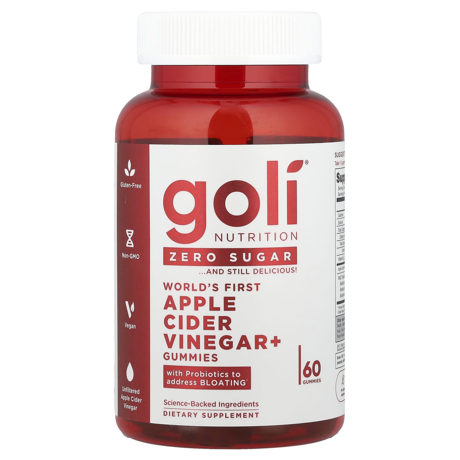

World s First Apple Cider Vinegar + Gummies, Sugar Free, 60 Gummies