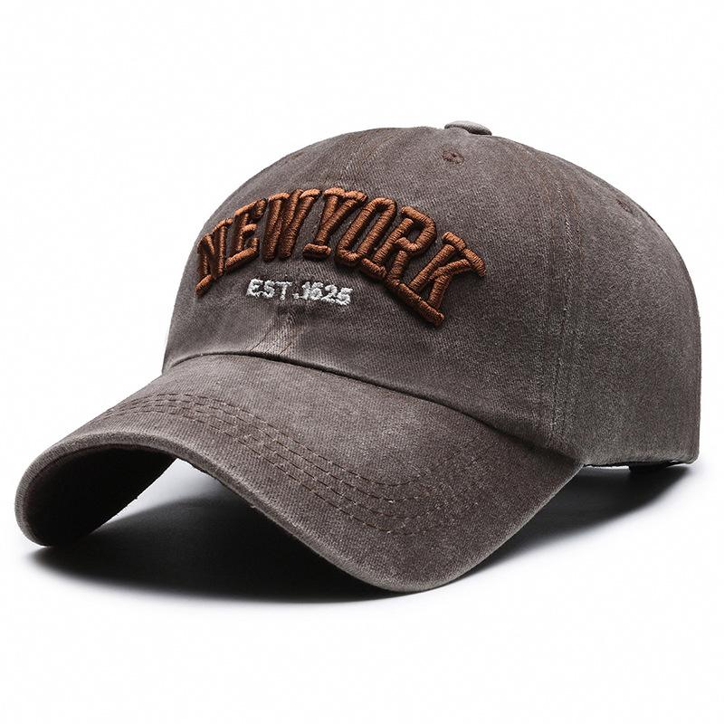 Men's Washed Distressed Denim Baseball Cap - Soft, Breathable Retro Duckbill Hat for Spring & Summer