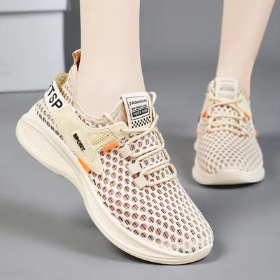 2024 Summer Breathable Mesh Casual Shoes Women's Comfortable Soft Sole Sports Shoes Hollow Out Versatile Little White Shoes