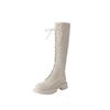 Winter new thick-soled Martin boots female knight thick-soled boots lace-up temperament white tall boots