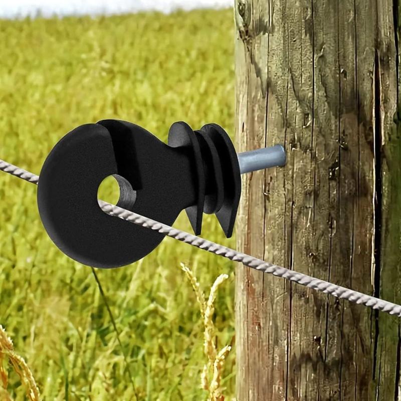 50-piece/set Electric Fence Insulators Screw-In Rings Insulators Electric Fence Accessories Suitable for Wood Post