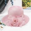 Klobouk typu bucket letní nový Organzový květ prodyšný kbelíkový klobouk Ochrana proti slunci klobouk Pro ženy Plážový klobouk Volánový klobouk