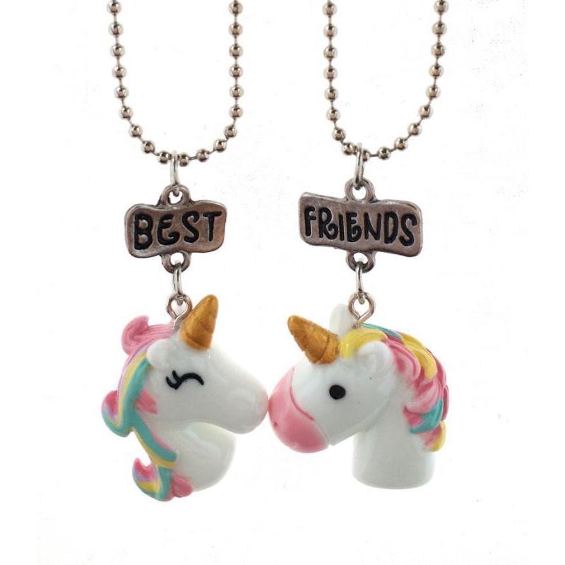 European And American Popular Children's Jewelry Necklace Resin Color Three-dimensional Unicorns Necklace Pendant