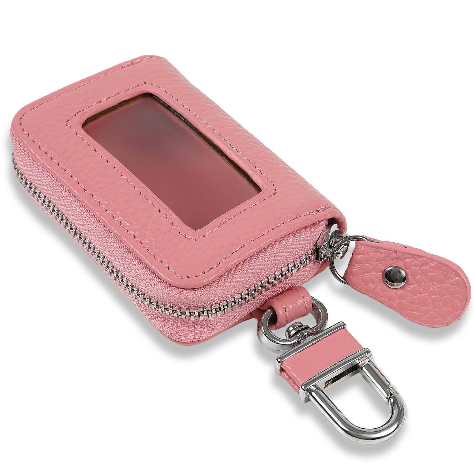 

Negs-S Smart Key Case with Window, Anti-Slip Cushion, Key Case, Smart Key Compatible, Car, Leather, light pink розовый