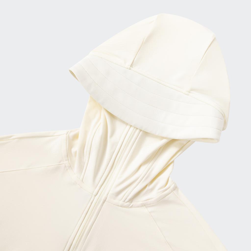 Adidas Knit UPF Jacket Cool Sensation Sun Protection UPF50+ Quick Dry Sports Casual Hooded Jacket Women Jacket Ivory JP1770