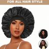 Women Satin Home Hair Shower Cap Comfortable Nightcap Casual Wide-brimmed Sleeping With Elasticated Floppy Band Cap Breathable