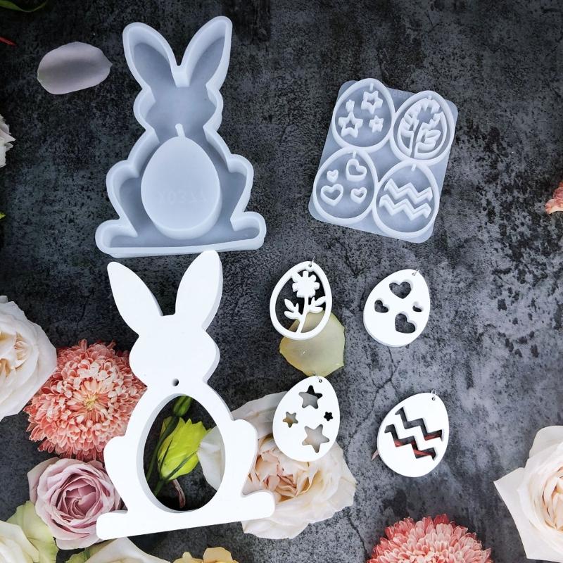 Reusable Silicone Display Ornament Molds For Crafting Rabbit Decorations And Hanging Rings Great For Festive Occasions