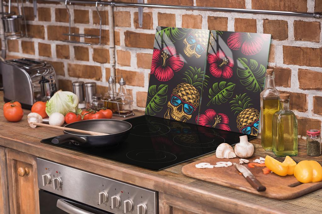 SZKLANA PŁYTA OCHRONNA DO KUCHNI 2x35x52 ANANAS