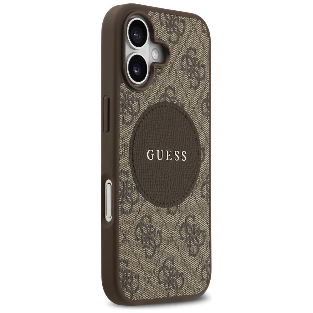 Guess 4G Circle Classic Logo MagSafe case for iPhone 17 brown