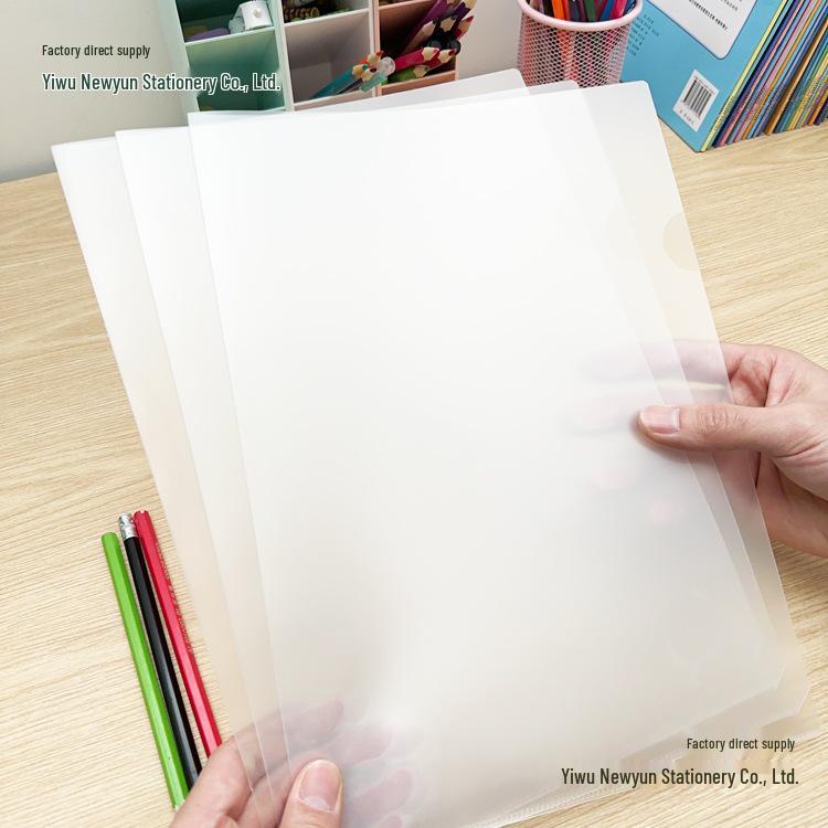 Customizable A4/A5 L-Shaped Transparent Folder with PP Two-Page Insert Cover