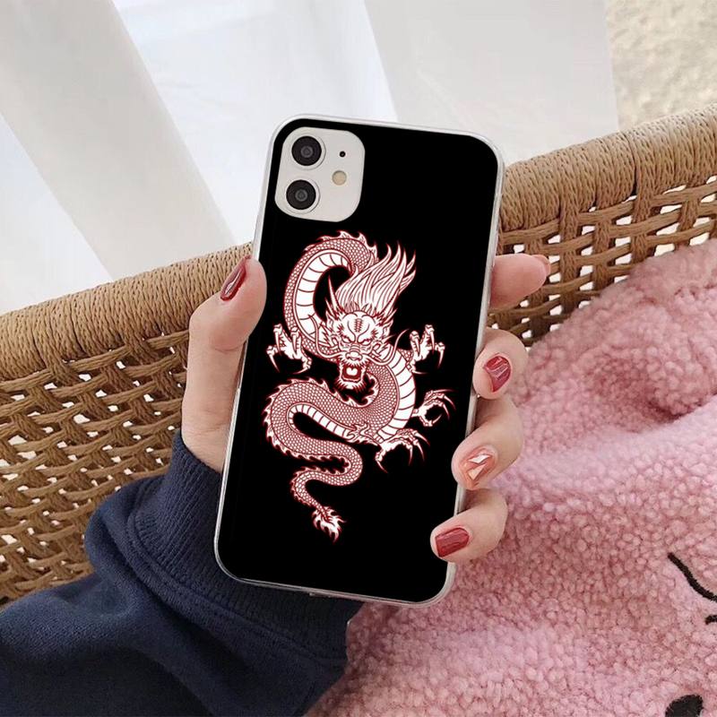 Fashion Dragon Animal Pattern Phone Case for iphone 13 8 7 6S Plus X 5S SE 2020 XR 11 12 mini pro XS MAX