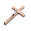 1pc Handmade Wooden Cross Christ Statue Religious Prayer Hand Holding Cross Pendant