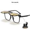 Occhiali da vista con clip magnetica a ribalta Uomo Donna TR90 Polarizzati Occhiali da sole per miopia Gialli Occhiali da guida per visione notturna