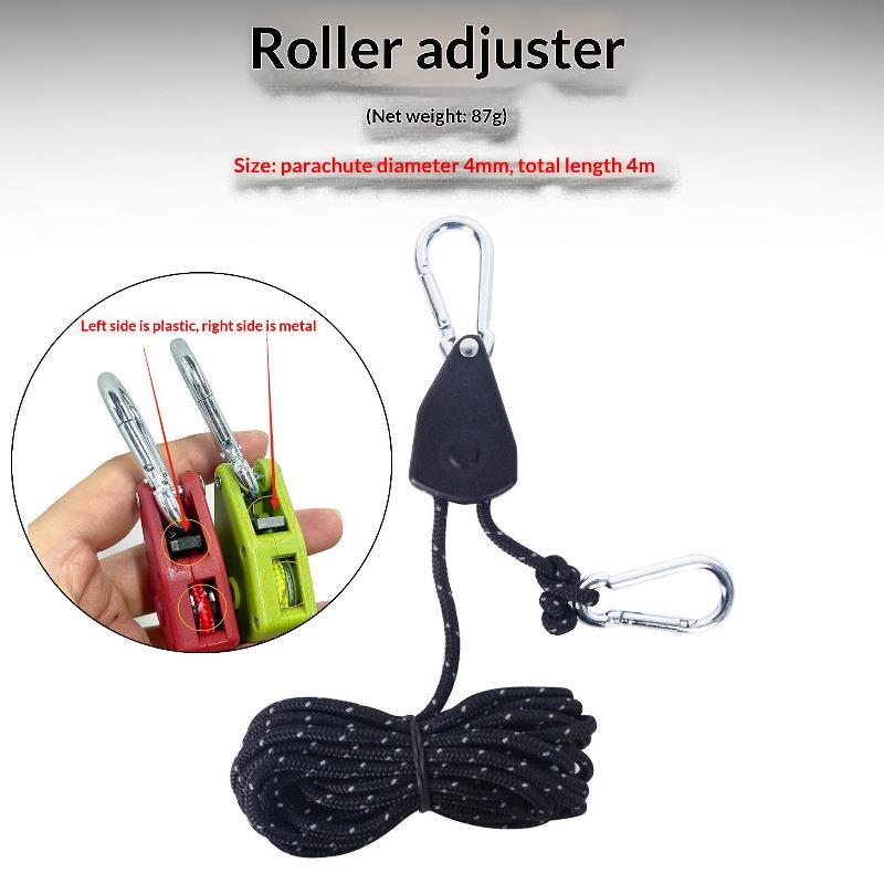 4/6M Adjustable Camping Tent Awning Wind Rope With Fastener Buckle Pulley Tensioner Ratchet Hangers For Lights
