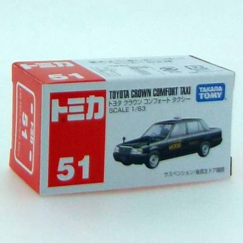 Takara Tomy Tomica No.051 Toyota Crown Comfort Taxi (Box) Mini Car Toy Ages 3+ Black