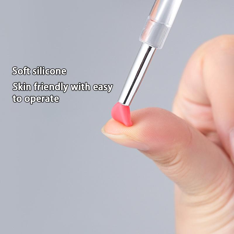 1Pcs Portable Silicone Lip Brush With Cover Soft Multifunctional Lip Balm Applicator Lipstick Lipgloss Makeup Brushes