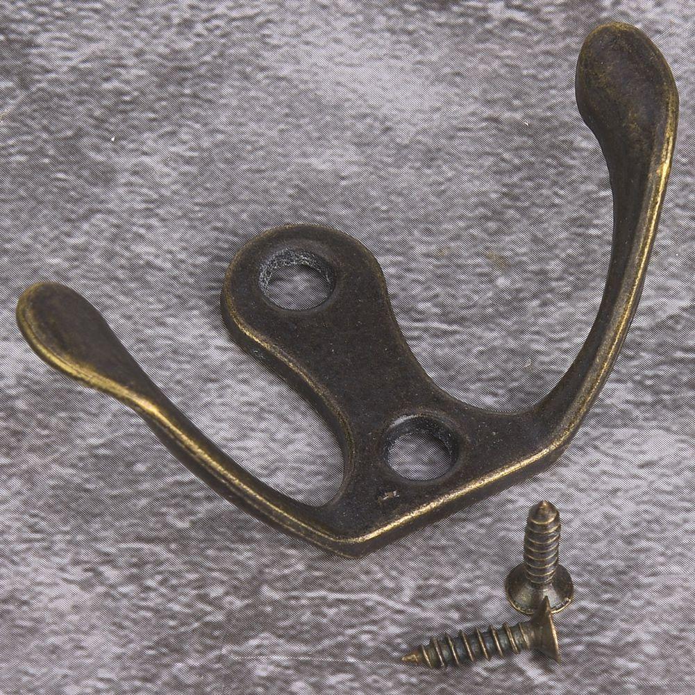 10Pcs Retro Hook Hanger Cyan Bronze Zinc Alloy DIY Wall Mounted Clothes Hanging Accessories