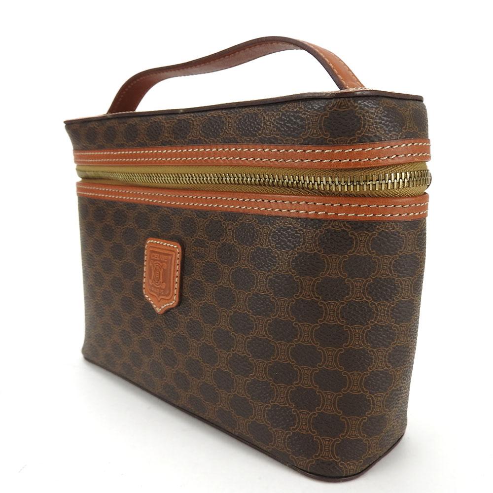 Bolsa de Mão CELINE Usada Macadam PVC/couro Marrom Bolsa de Necessaire