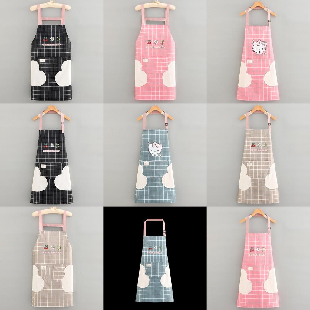Apron Home Kitchen Waterproof Oil Resistant No Wash Sleeveless Pockets Large