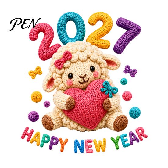 Year of Sheep Party Supplies Chinese New Window Stickers, 2027 Goat Static Clings, Cute Easy Installation Stickers Crochet Knit Decals, Reusable Decor