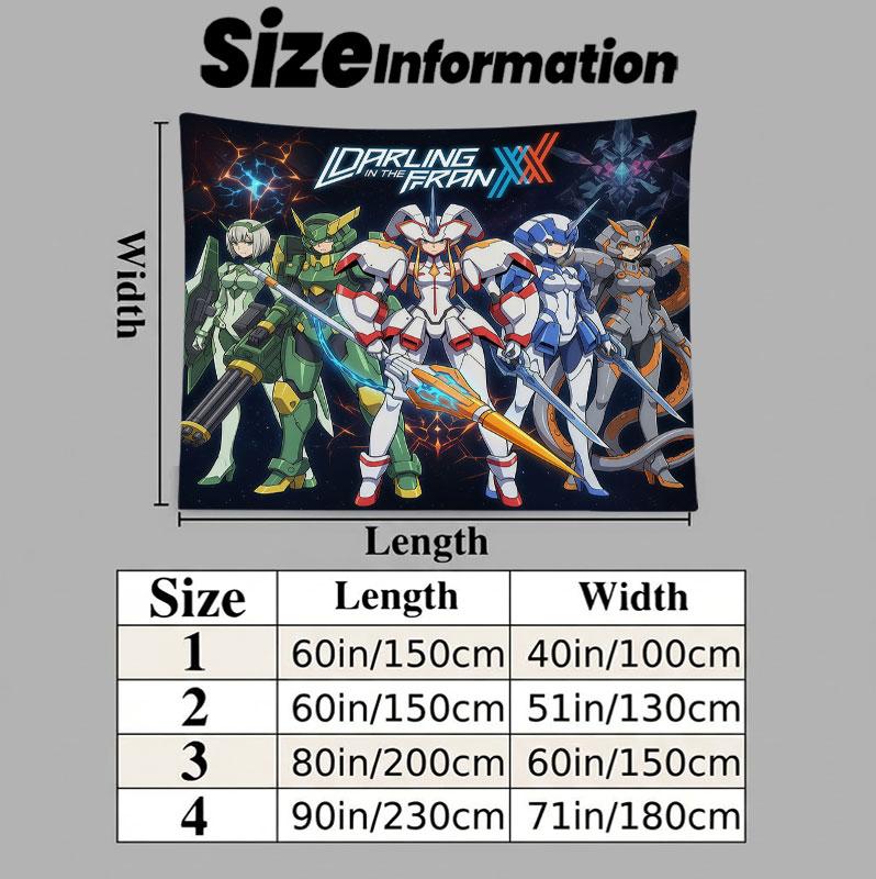 Franxx Väggbonad Estetisk Väggbonad Tryckt Tygfilt Dekorativa Väggbonader För Sovrum Vardagsrum Heminredning