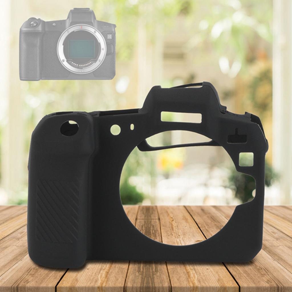 Silicone Shockproof Soft Light Camera Screen Protector Case Cover for Canon EOS R(Black)