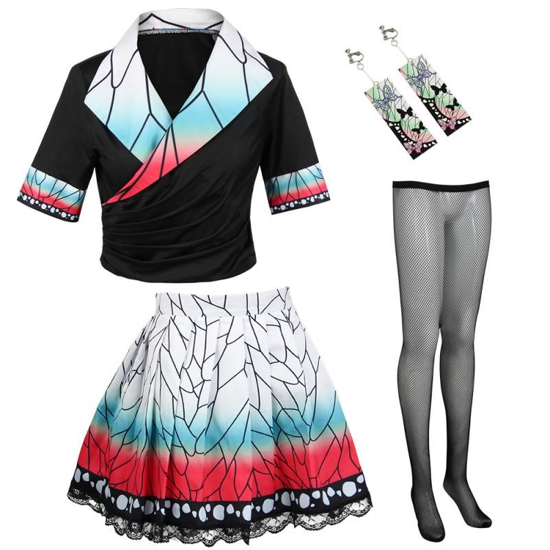 Demon Slayer Cosplay Costumes Kamado Nezuko Kochou Shinobu Tomioka Giyuu Agatsuma Zenitsu Tanjirou Anime Cos Outfits