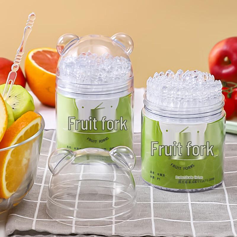 Pabei Disposable Bamboo-Textured Plastic Fruit Forks