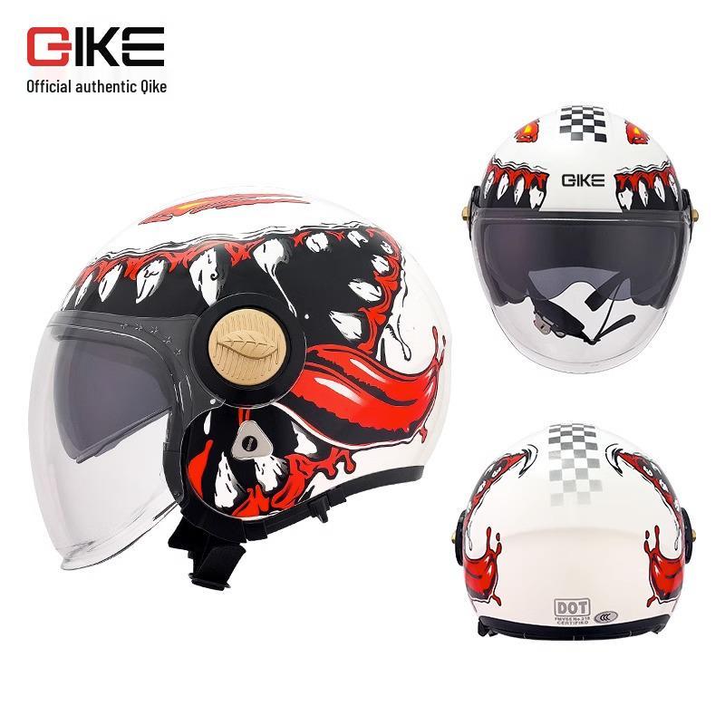 Men's Retro Motorcycle Helmet, 3C Certified, All-Season, Autumn/Winter, Half Helmet for Electric Vehicles