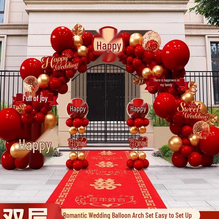 Arco di Palloncini Decorativo per Matrimoni all'Aperto, Feste di Fidanzamento e Corsie di Cortili Campestri