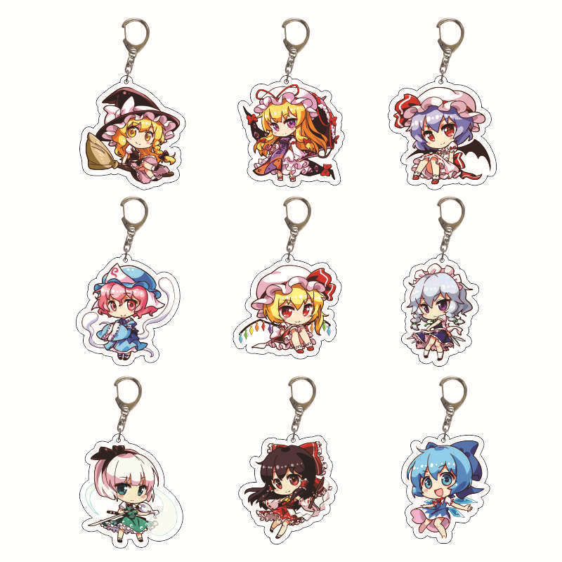 Anime Key Holder Eastern Project Mokou Kei Acrylic Keychain Bag Charm Anime Themed Collectible Toy
