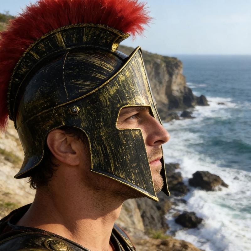 Plastic Spartans Helmet For Adults Lightweight Roman Fighter Costume Accessory Perfect For Halloween Parties And Cosplay