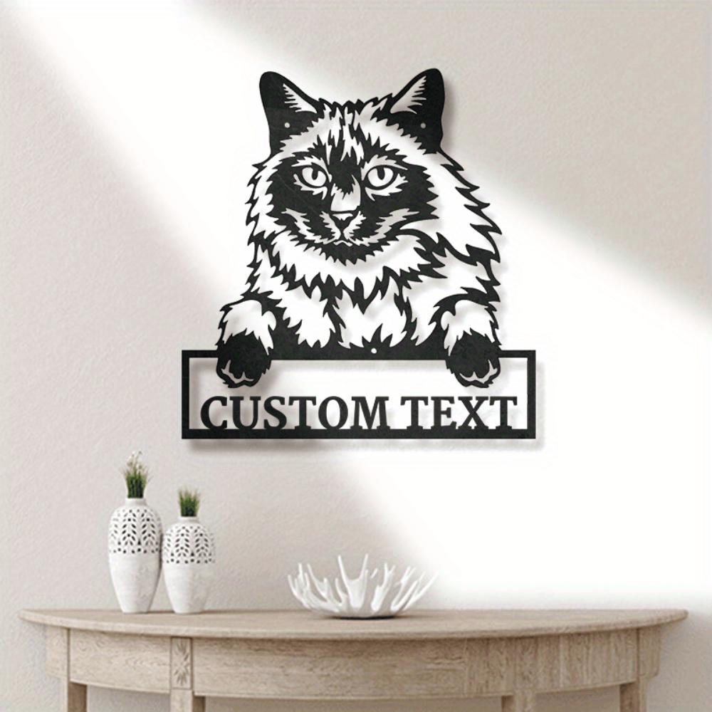 Exquisite Custom Balinese Cat Metal Wall Art Personalized Name Sign Gift for Cat Lovers Home Decor