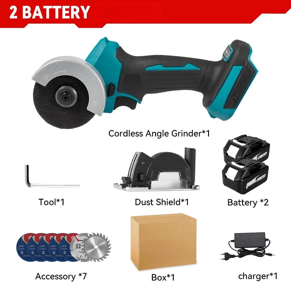 3Inch Brushless Electric Angle Grinder 20000 RPM Electric Circular Saw Cordless Portable Cutting Polishing Power Tool