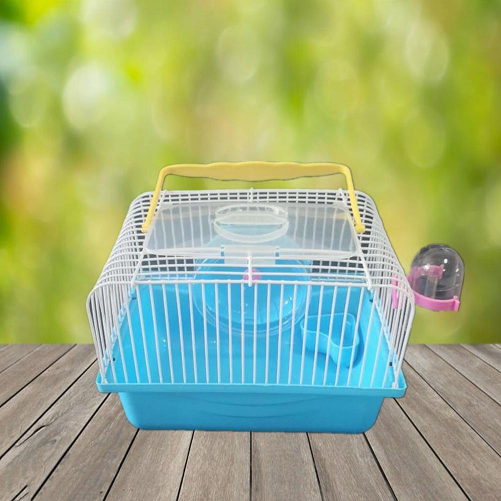 Portable Single Layer Villa Cage with Running Wheel Water Fountain for Pet Syrian Hamster