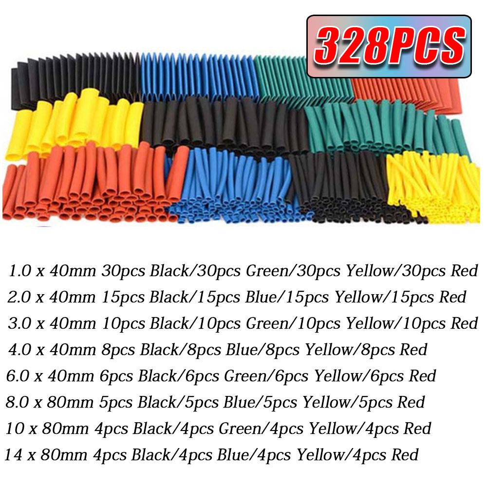 Data Cable Cover Cable Sleeve 328PCS Heat Shrink Tubing Kit 2:1 Shrinkable Wire Protector Wrap Connect Cover Protection