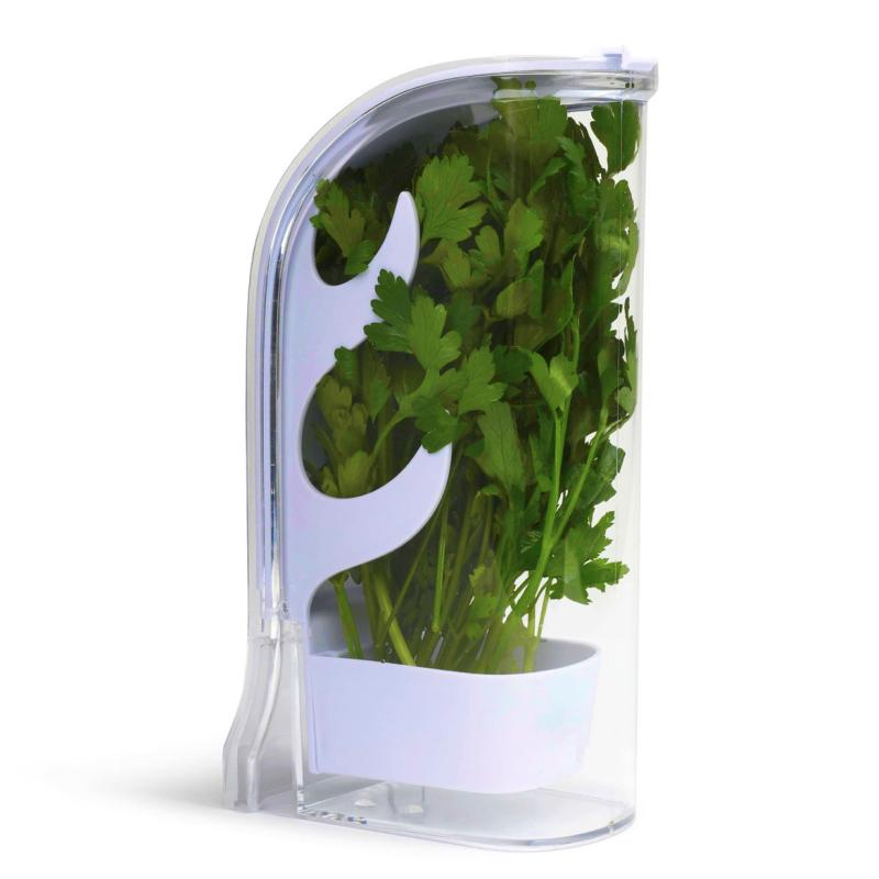 Herb Crisper Saver Container Refrigerator Side Opening Container Herb Vegetable Keeper Fresh Bottle Kitchen Gadgets