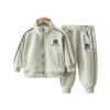 Korean Style Toddler Boys' Letter Cardigan Jacket & Pants Set - Spring/Autumn Collection