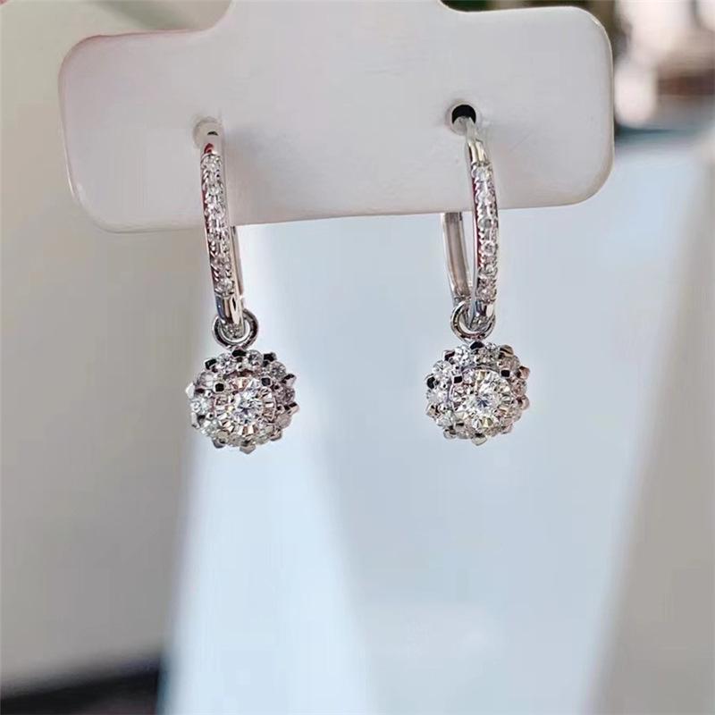 Elegant Zirconia Earrings for Women, Simple Cool Style, Niche Ear Jewelry, Versatile Design, Live Stream Trend