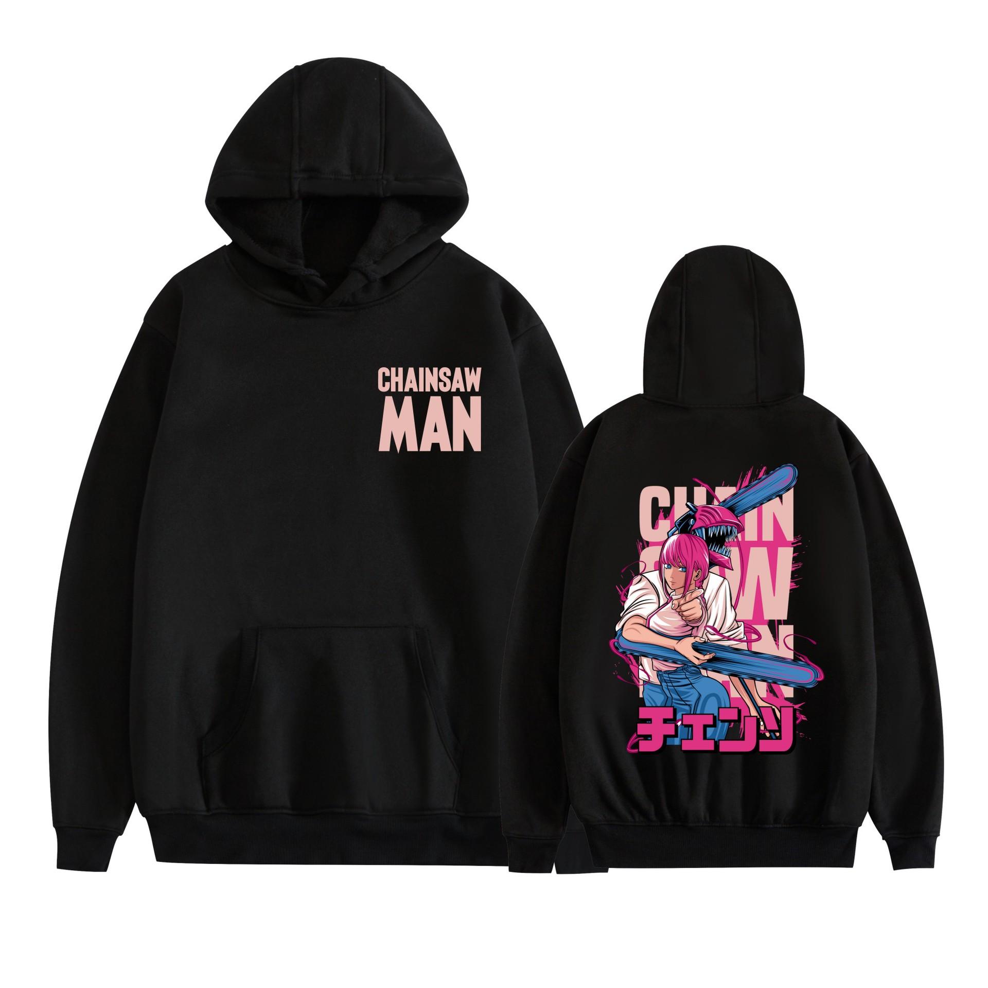 

Chainsaw Man Cartoon Hooded for Aldult Streetwear Hoodie Graphic Printed Unisex Hooded Pullover XS чёрный