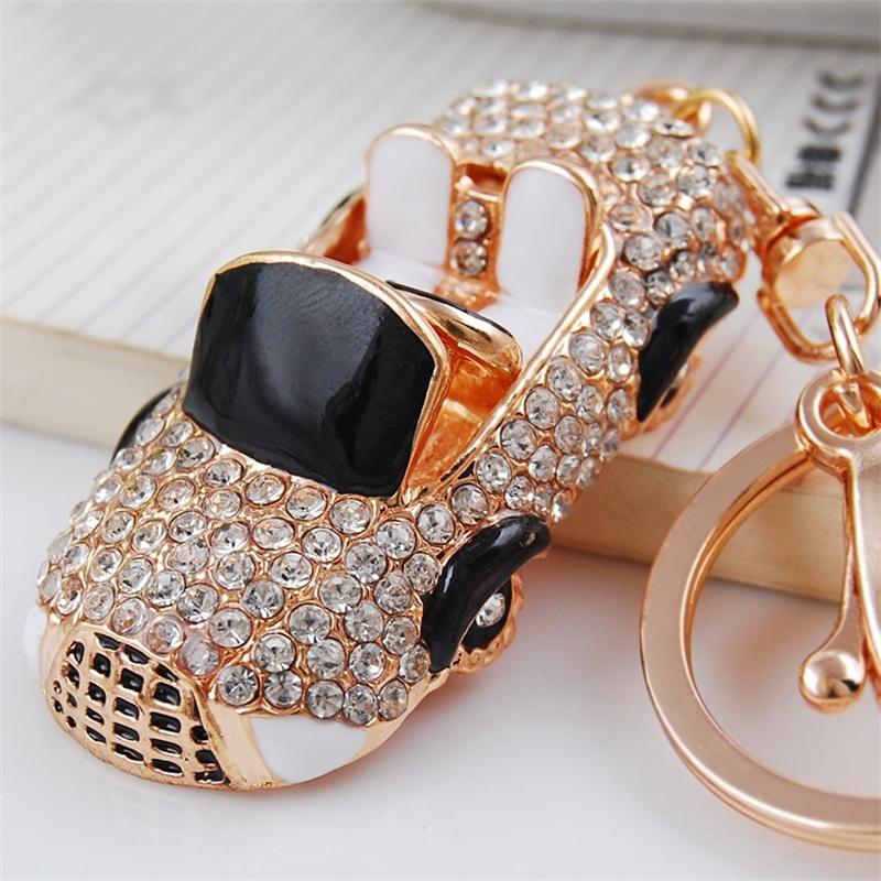 Fashion Alloy Metal Car Key Chain Keychain Charm Women Handbag Crystal Pendant Luxury Model Car Accessories Keyfob