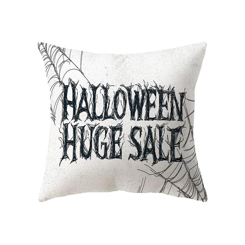 Letter Print Halloween Theme Pillow Cover Sofa Cushion  Holiday Gift Party Decoration Home Decor
