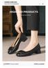 2026 Spring/Summer Women's Square Toe Soft Leather Chunky Heel Pumps - Professional Work Shoes with Soft Sole